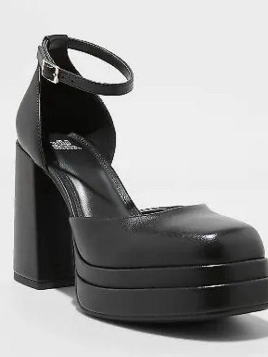wild fable Shoes - wild fable Black Platform Ankle-Strap Block Heels
